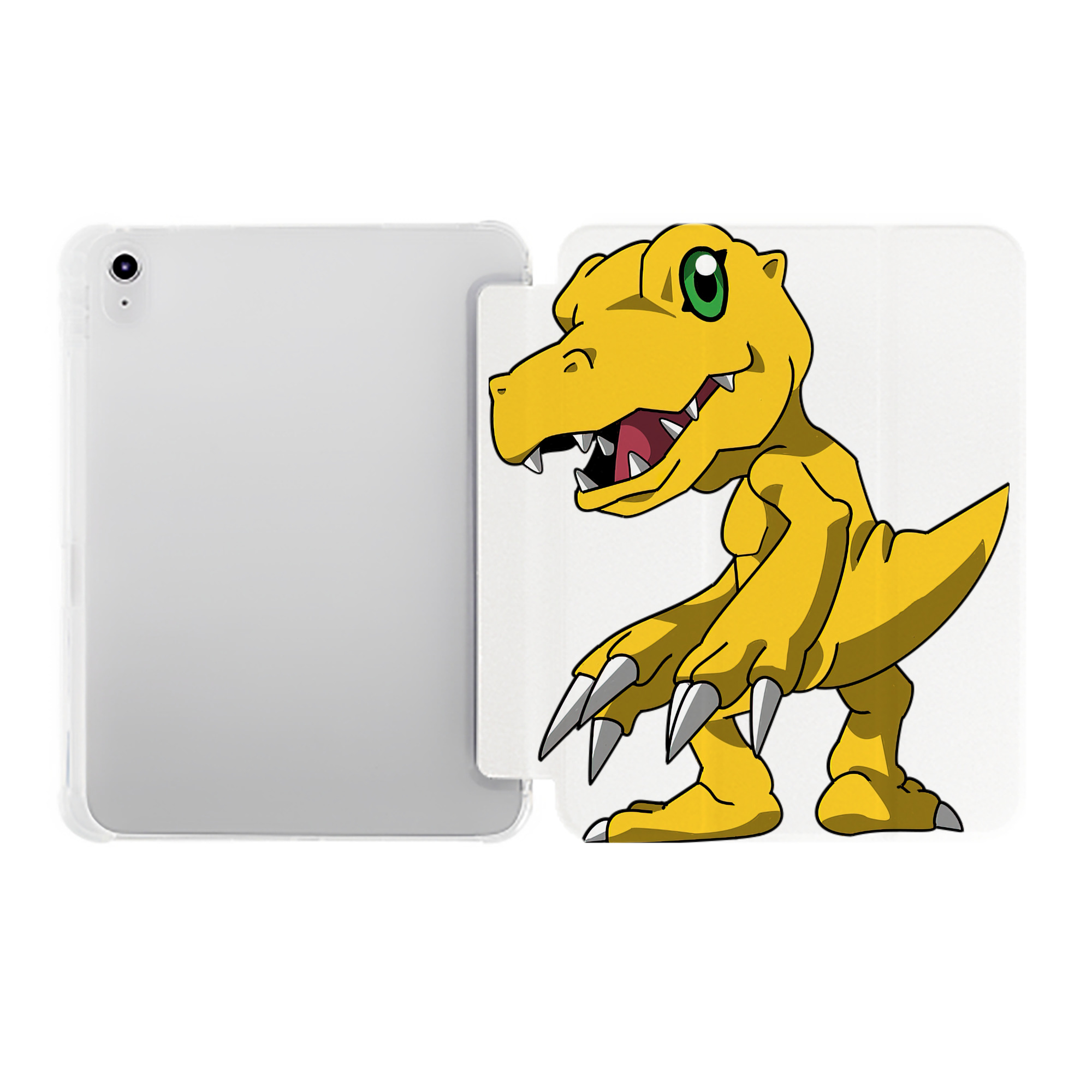 （画像用） Digimon デジタルモンスター/デジモン IPad ケース ペン収納付き 三つ折りスタンド PUレザー×シリコン 対応機種9.5/10.5/10.9インチ